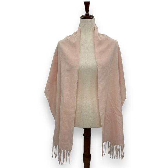 NEW Macy's Style&Co. Pastel Pink Winter Scarf Rectangle Fringe Trim Coquette NWT - Picture 6 of 8